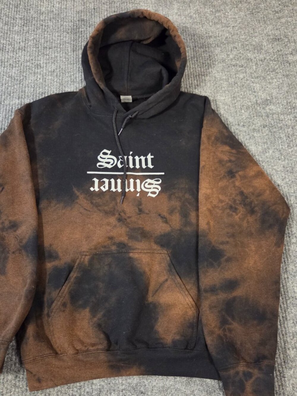 Saint | Sinner Angel Wings Bleach Tie Dye Pullover Hoodie – Size Medium